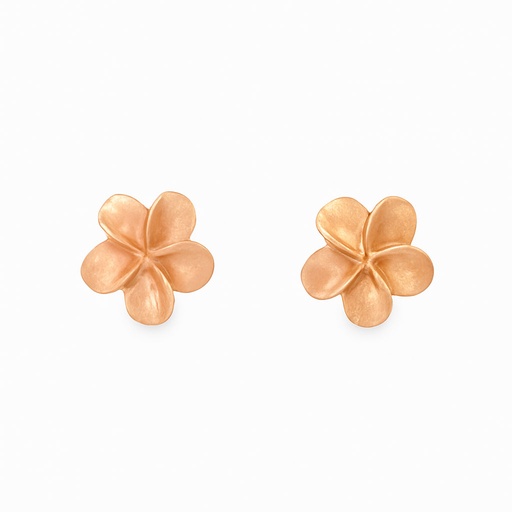[001678] Earrings | Satin Flower Stud In 9K Rose Gold