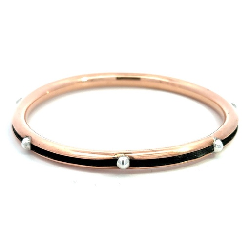 [001700] Bangle | Copper With Silver Beads