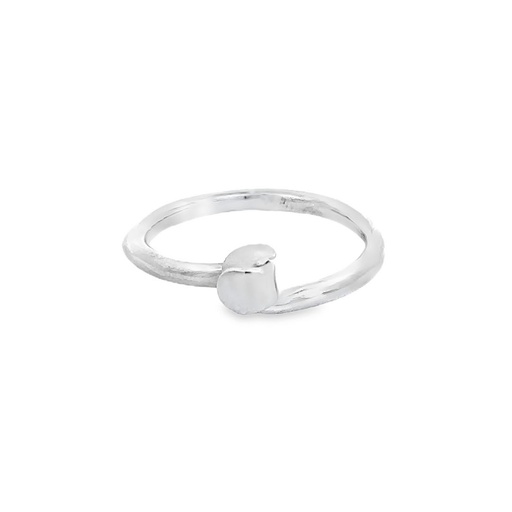 [001707] Ring | Folded Silver Leaf Top