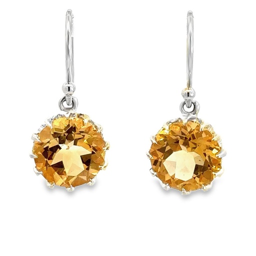 [001711] Earrings | Silver Citrine Drops