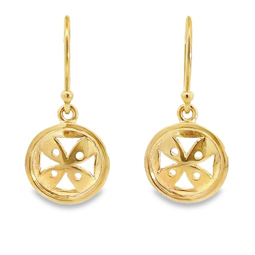 [001716] Earrings | Pierced Discs 9K Gold