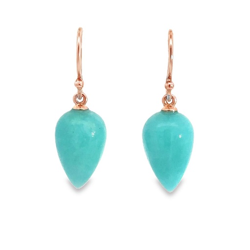 [001778] Earrings | Inverted Amazonite Drops 9K Hooks
