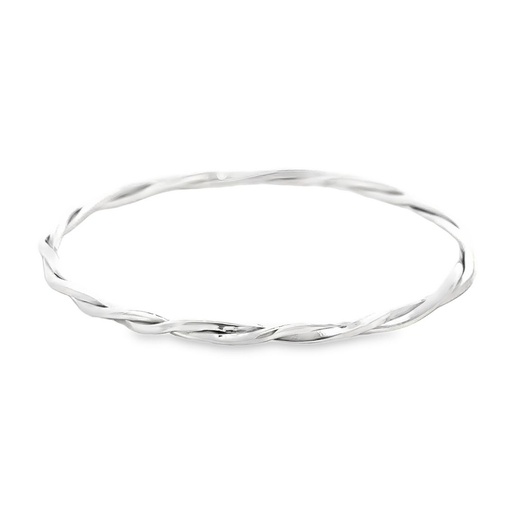 [001786] Bangle | Wide Weave Rope Style In Sterling Silver