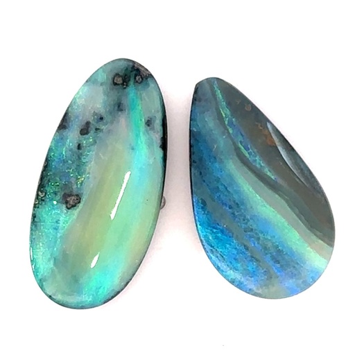 [001804] Solid Opals | Two Blues and Greens