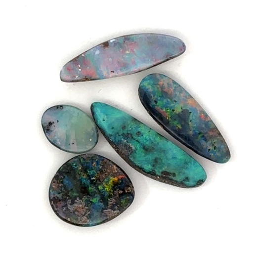 [001810] Solid Opals | Five with Unique Varying Colours