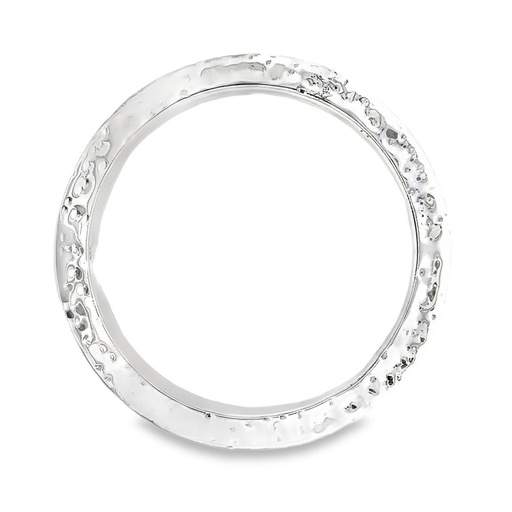 [001815] Bangle With Beaten Finish In Sterling Silver