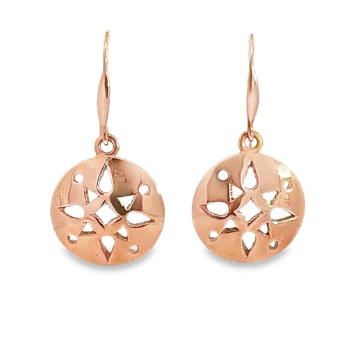 [001818] Earrings In 9K Rose Gold | Pierced Design Drop
