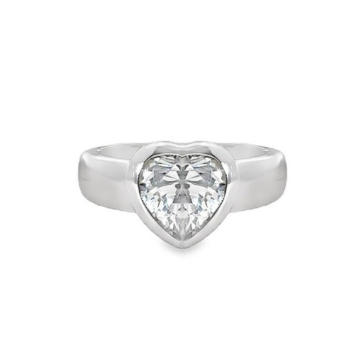 [001826] Heart Cubic Ring | Sterling Silver