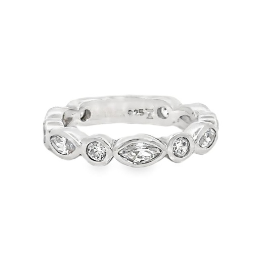 [001827] Cubic Ring | In Round & Marquise Sterling Silver