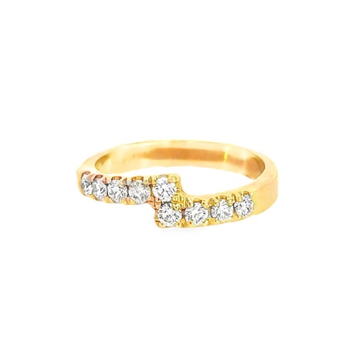 [001830] Diamond Ring | 18K Yellow Gold Zig Zag Band