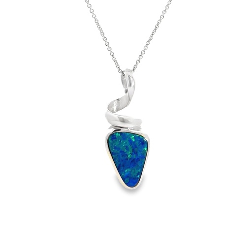 [001841] Pendant | Boulder Opal In Sterling Silver