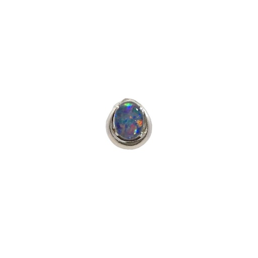 [001873] Opal Earring | Single Triplet In Sterling Silver