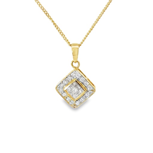 [001938] Diamond Pendant | Square Shape