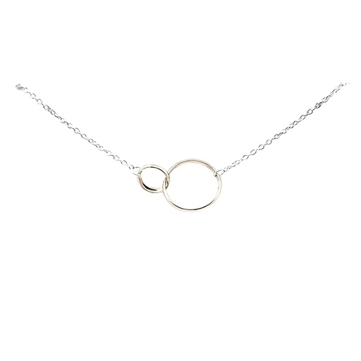 [001944] Petals Silver Necklace Godmother With Interlocking Links