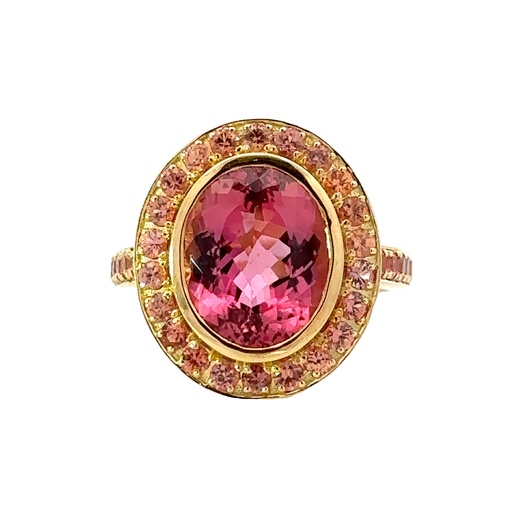 [001947] Imperial Topaz & Sapphire Ring | 18K Gold