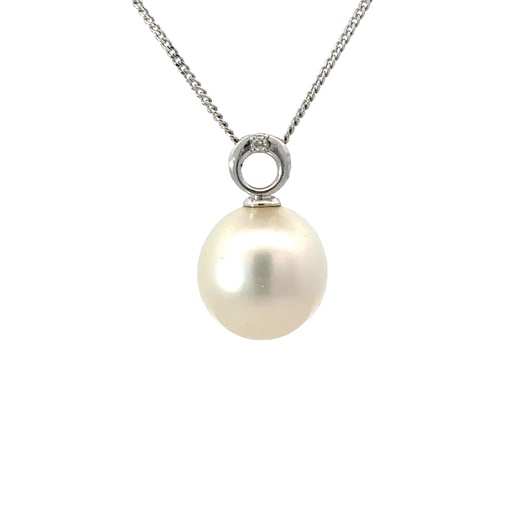 [001980] South Sea Pearl Pendant 18ct White gold