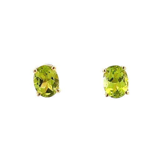 [001989] Peridot Stud Earrings| 14ct