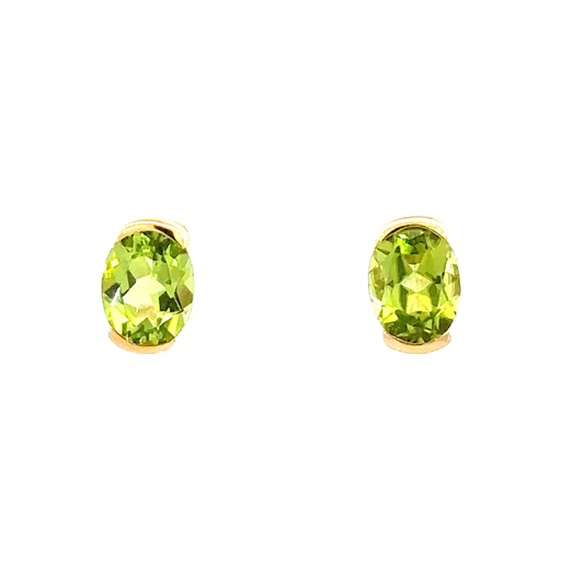 [001992] Peridot Stud Earrings| 14ct
