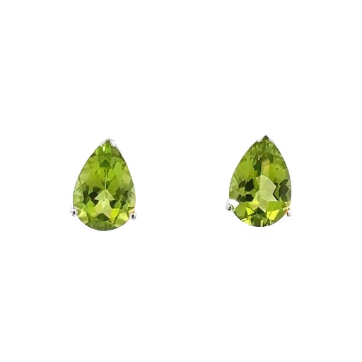 [002000] Peridot Stud Earrings - Teardrop | 14ct