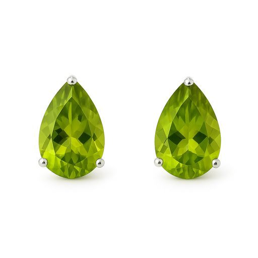 [002000] Peridot Stud Earrings - Teardrop | 14ct