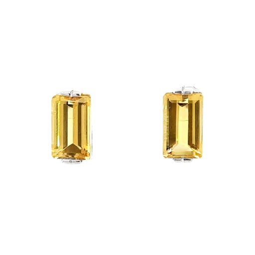 [002009] Yellow Beryl Stud Earrings | 14ct