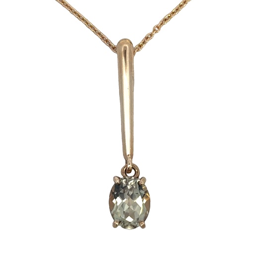 [002042] Dioptase Pendant In 14K Yellow Gold
