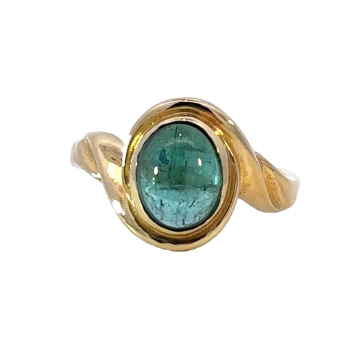 [002060] Green Tourmaline 18ct Yellow Gold Ring