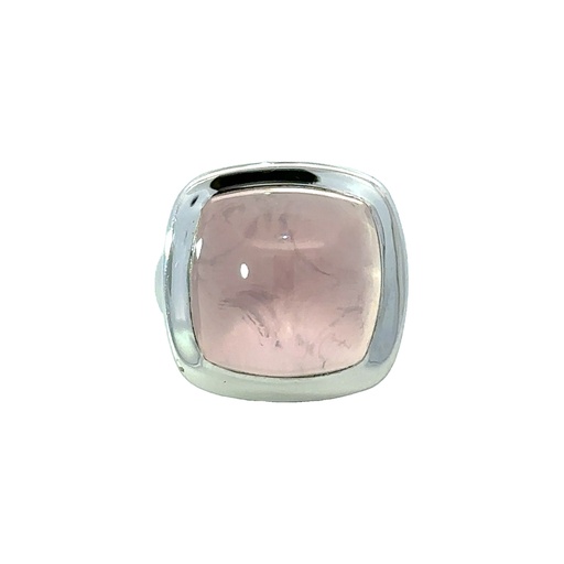 [002070] Rose Quartz 18ct White Gold Ring