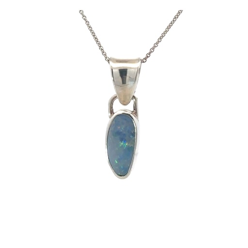 [002085] Doublet Opal Pendant Set In Sterling Silver