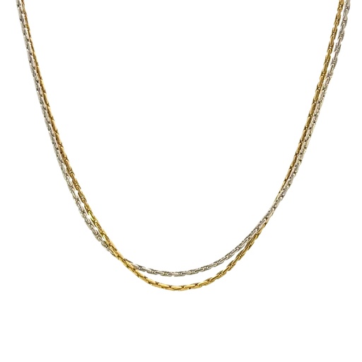 [002099] Chain Necklace | 40cm 14ct Two-Tone Gold