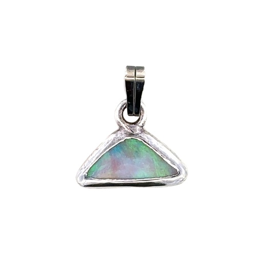 [002122] Triangular Opal Pendant Set In Sterling Silver