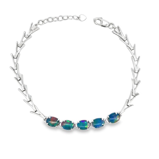 [002140] Triplet Opal Bracelet in Sterling Silver