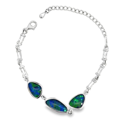 [002141] Triplet Opal Bracelet in Sterling Silver