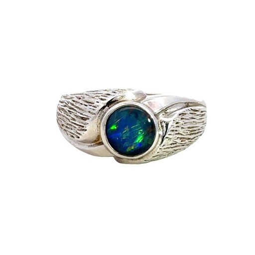 [002142] Triplet Opal Ring In Sterling Silver