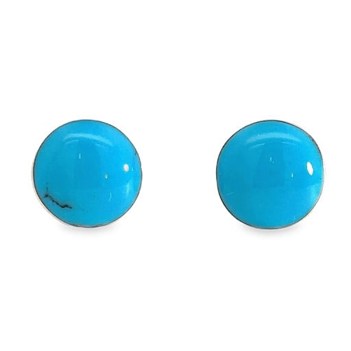 [002144] Turquoise Stud Earrings In Sterling Silver