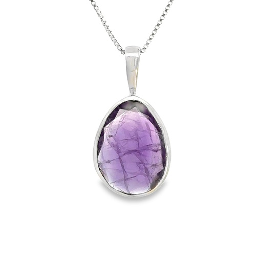 [002148] Amethyst Pendant In Sterling Silver