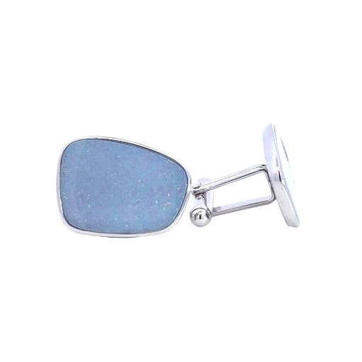 [002168] Cufflink doublet Opal Sterling Silver