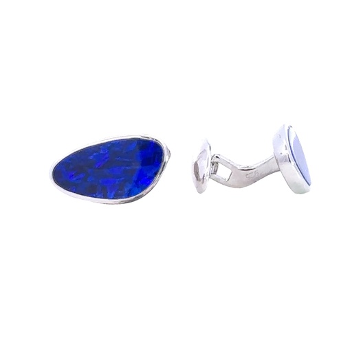 [002171] Cufflink Doublet Opal Sterling Silver