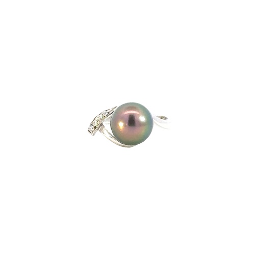 [002178] Tahitian Pearl Sterling Silver Ring