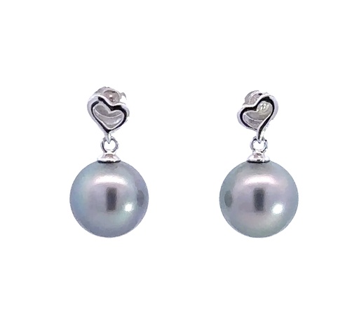 [002179] Tahitian Pearl Studs In Sterling Silver