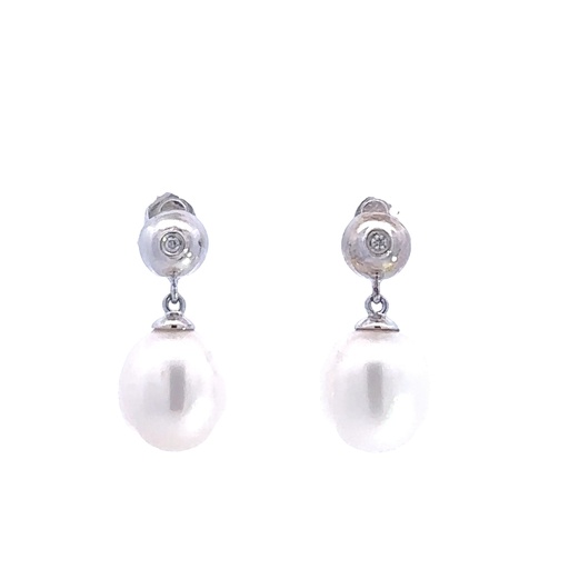 [002181] Freshwater Pearls Drop Earrings | Sterling Silver