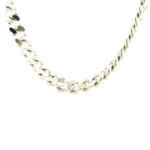[002192] Flattened Curb Link Chain Sterling silver