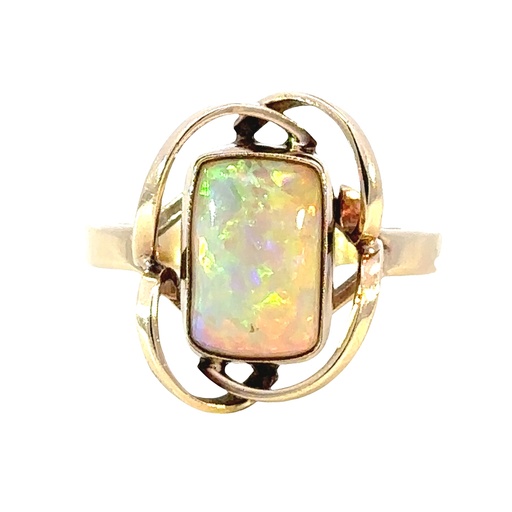 [002214] Crystal Opal Ring in 9ct Yellow Gold