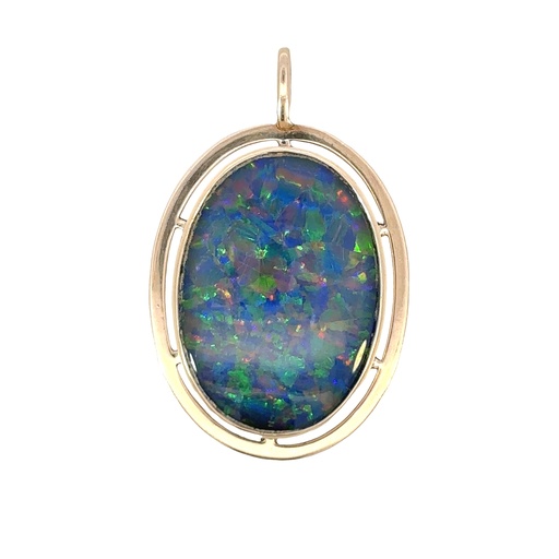 [002215] Opal Pendant In 9ct Yellow Gold