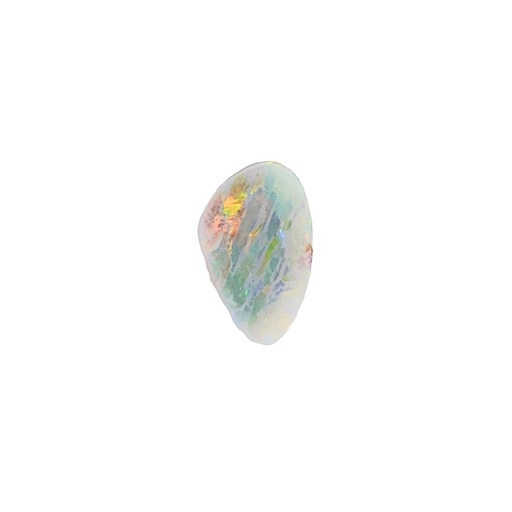 [002233] Organic Pear Shaped Opal | White with Orange Flecks