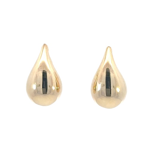 [002268] Stud Earrings | Bold Tear Drop In 9K Yellow Gold