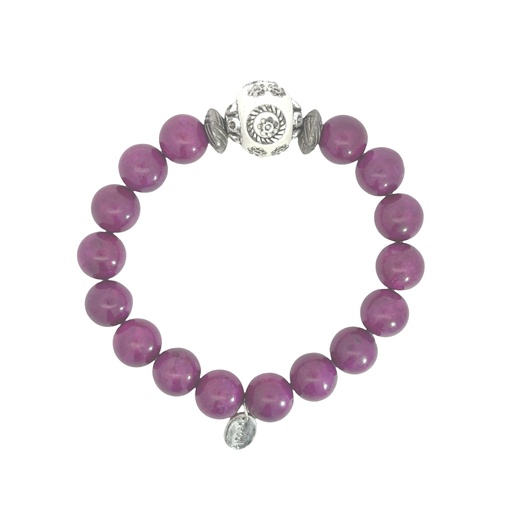 [002304] Dyed Agate Stone Bead Bracelet