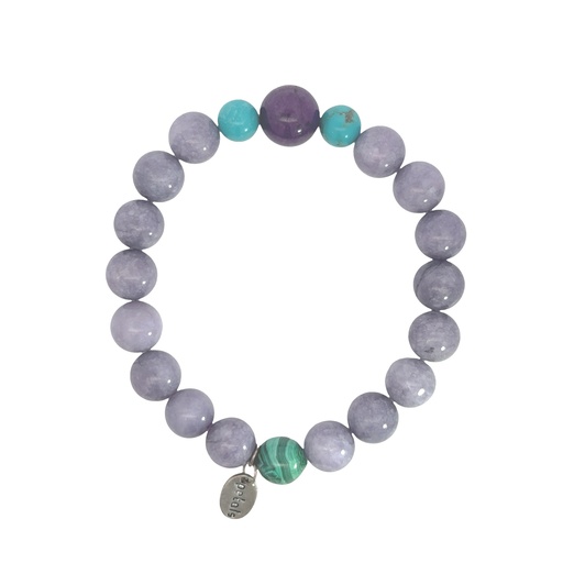 [002305] Dyed Agate Stone Bead Bracelet