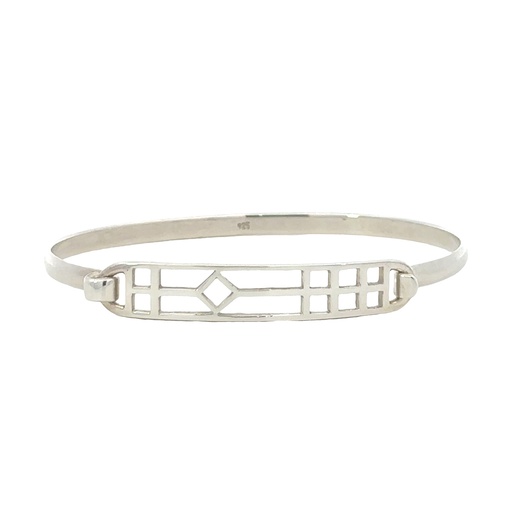 [002349] Silver Bangle Art Deco Style