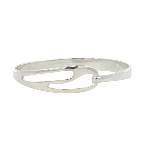 [002350] Silver Bangle Hook Top with Cut-out Designs